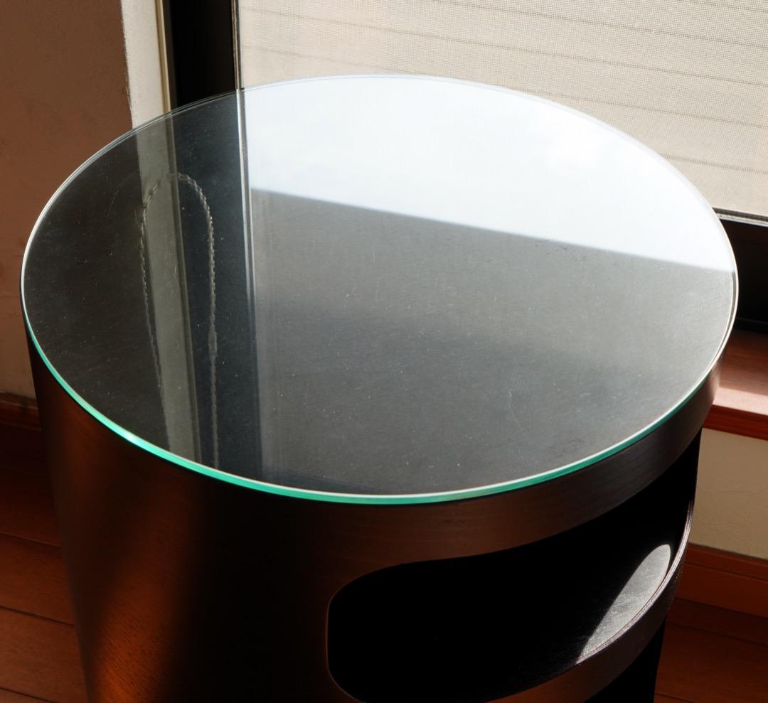 SEMPRE Villa MILANOプライウッドサイドテーブル/ガラス付/美品