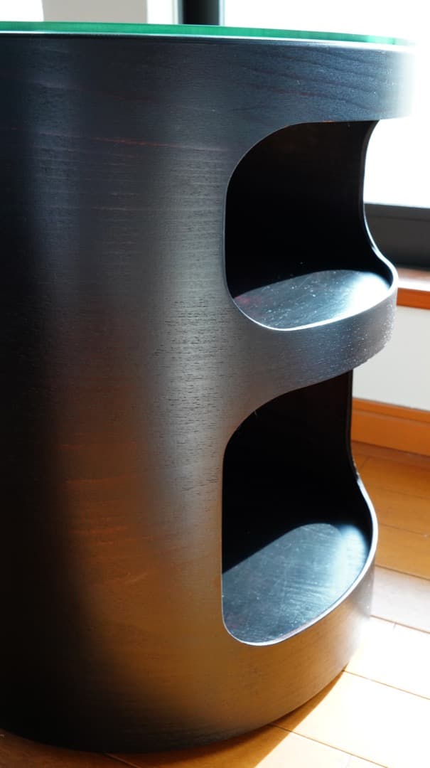 SEMPRE Villa MILANOプライウッドサイドテーブル/ガラス付/美品