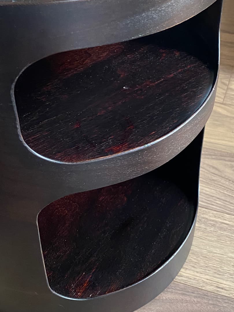 SEMPRE Villa MILANOプライウッドサイドテーブル/ガラス付/美品