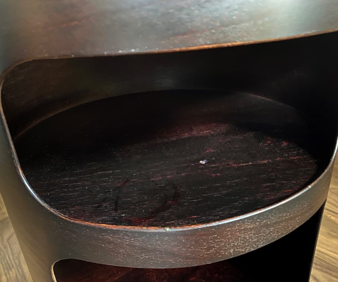 SEMPRE Villa MILANOプライウッドサイドテーブル/ガラス付/美品