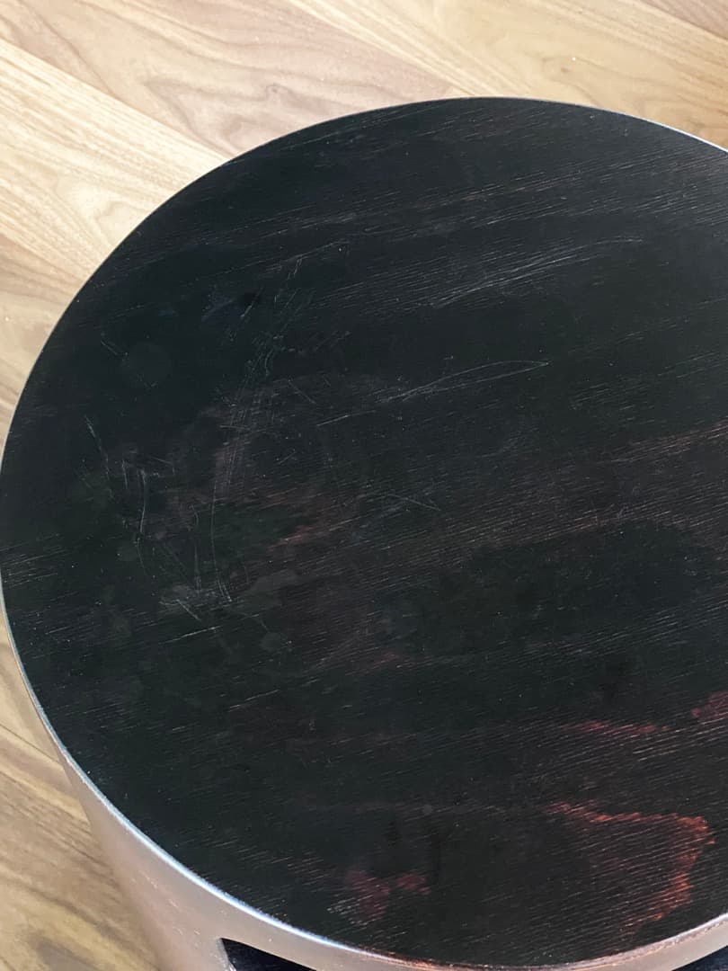 SEMPRE Villa MILANOプライウッドサイドテーブル/ガラス付/美品