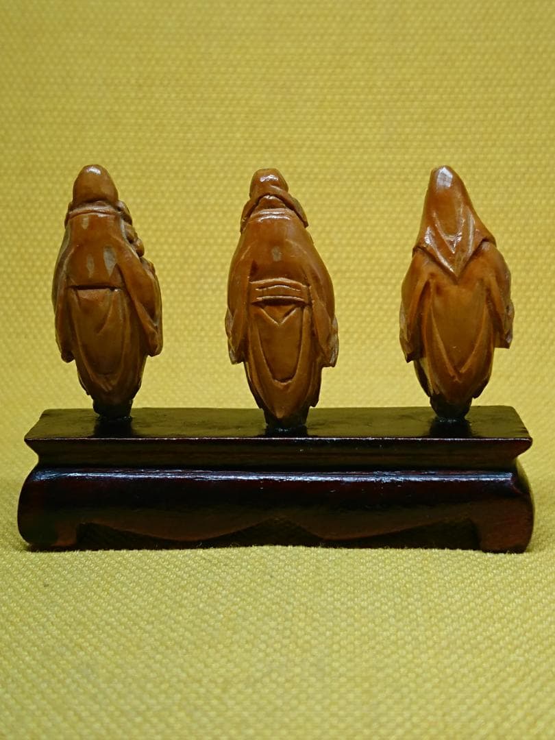 仏教美術　七福神　福禄寿　木彫　置物　インテリア　工芸品　美術品　A3351