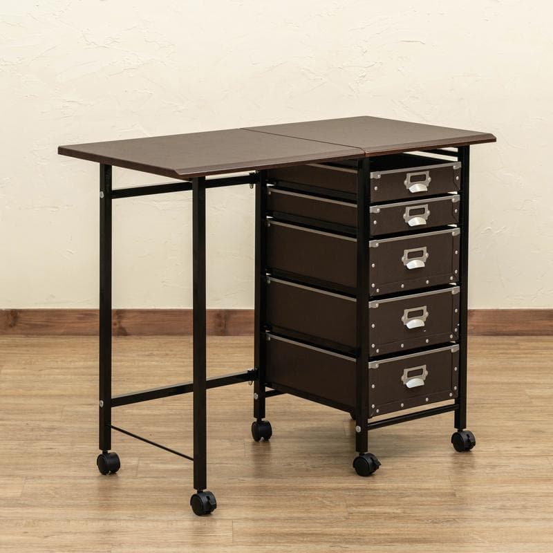 【新品・送料無料】Popan　収納折りたたみデスク　BR/WH