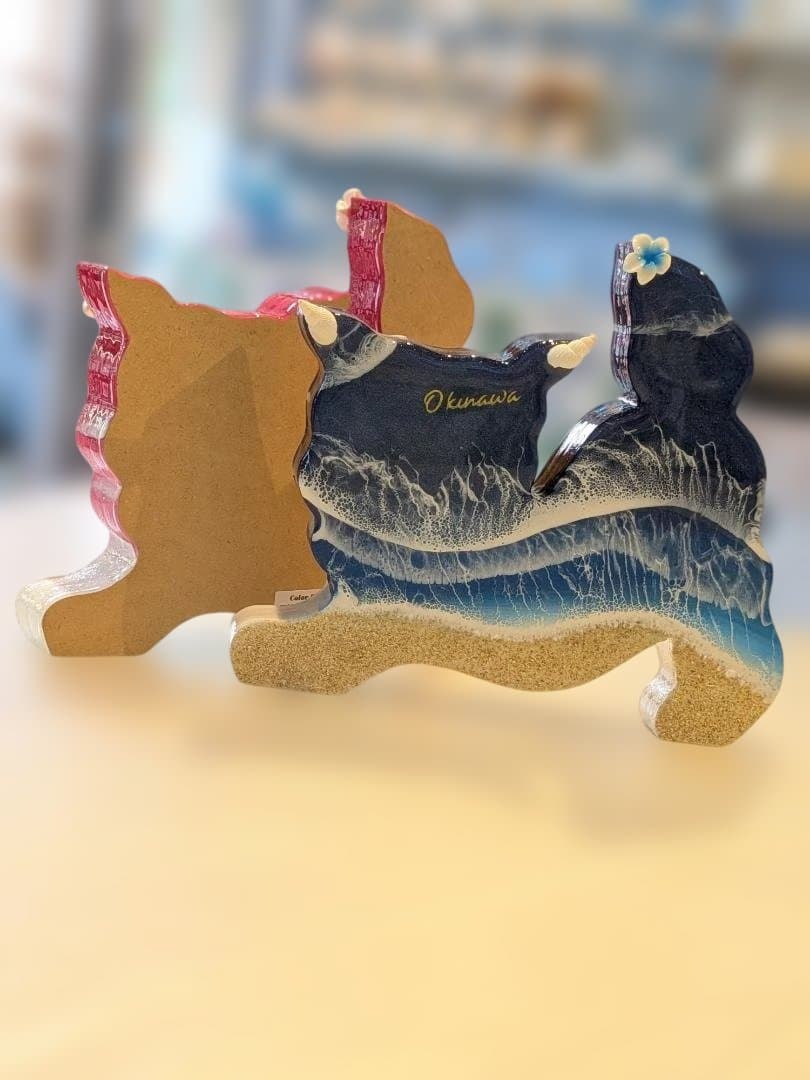⑧シーサーのオーシャンアート　おきなわ (オス)　レジンアート