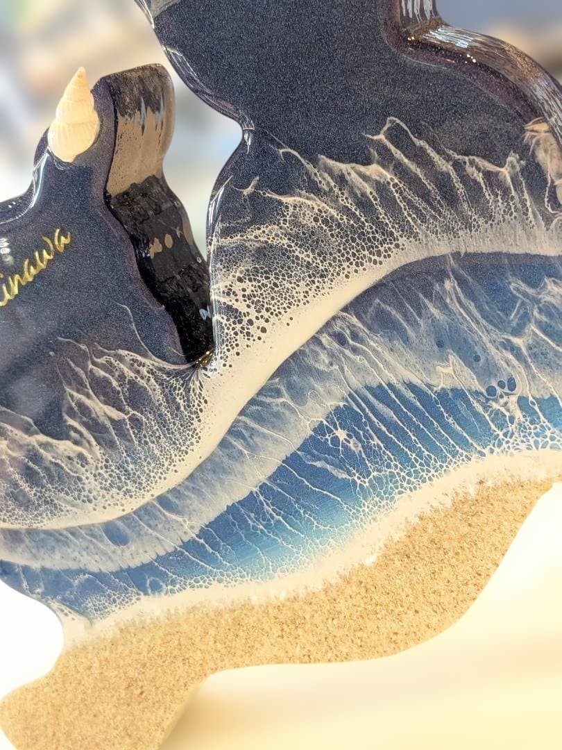 ⑧シーサーのオーシャンアート　おきなわ (オス)　レジンアート