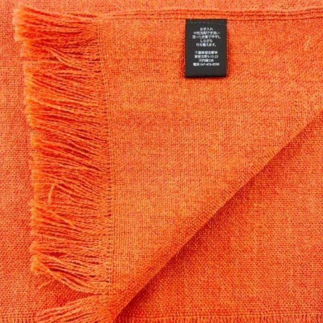 【新品】最高品質 アルパカ スローケット ブランケット オレンジ イエロー