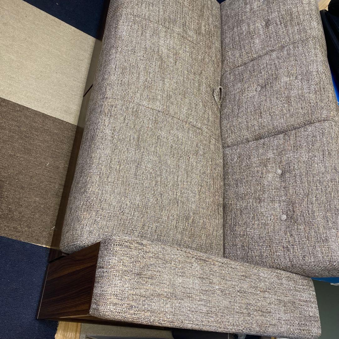 本日迄出品！美品！格安2WAYソファ メランジブラウン×ウォールナット