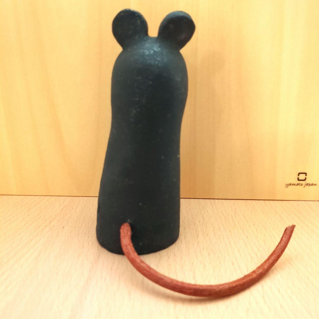 鹿児島睦　ハンドワークス　置き物　ネズミ(ブラック)