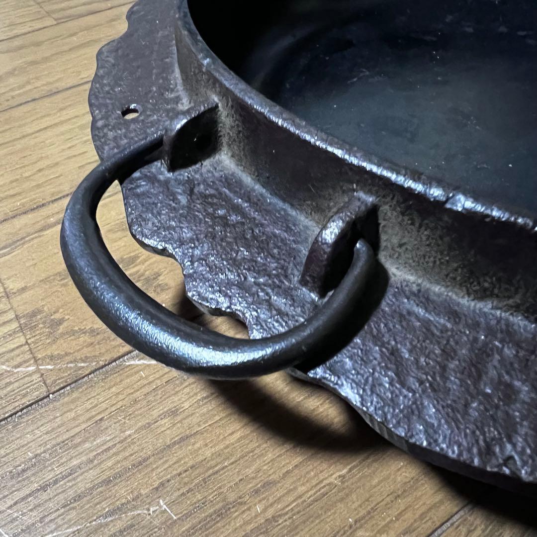 人間国宝 高橋敬典 作 山形鋳物 鉄鍋 すき焼き鍋 正寿堂 銘あり 23cm