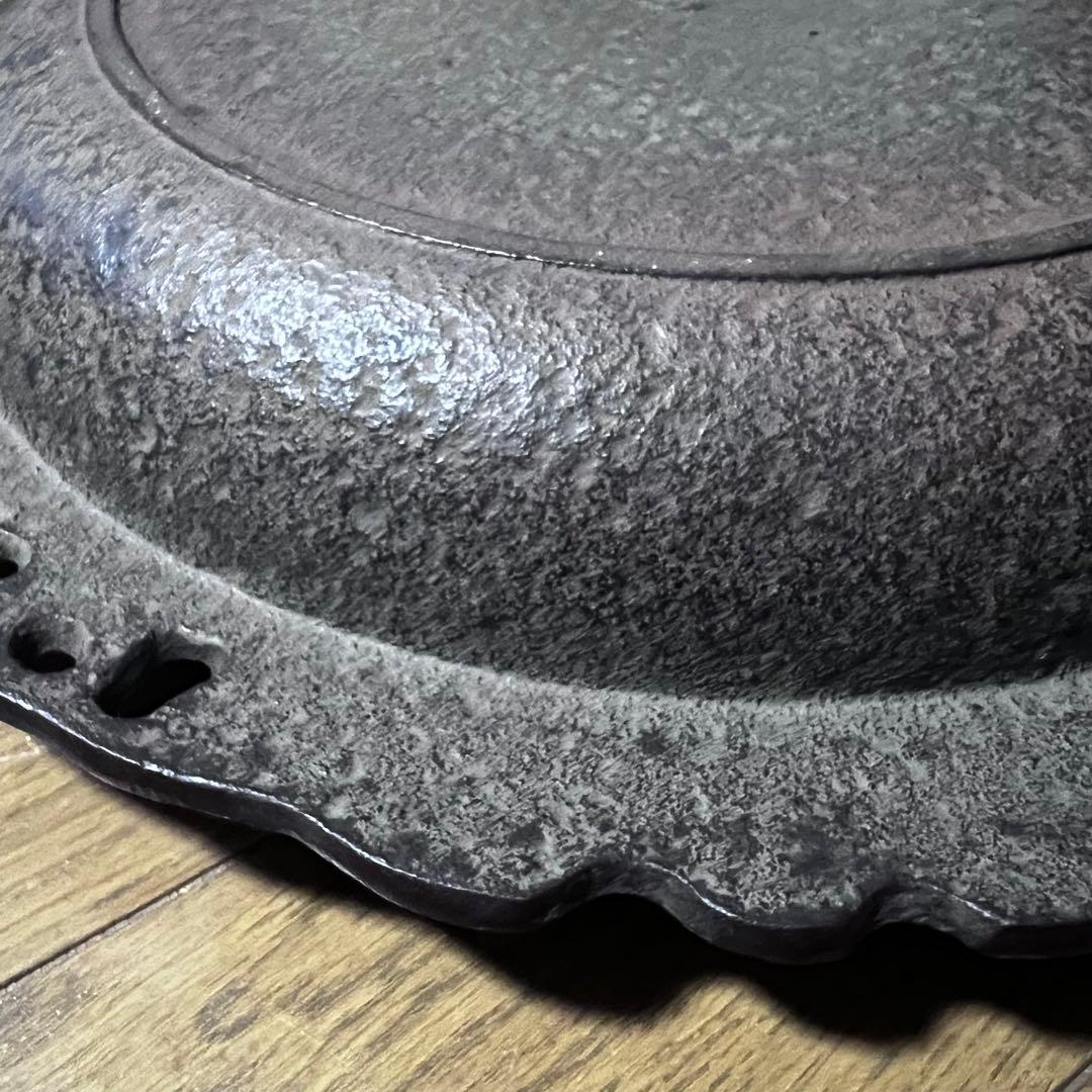 人間国宝 高橋敬典 作 山形鋳物 鉄鍋 すき焼き鍋 正寿堂 銘あり 23cm