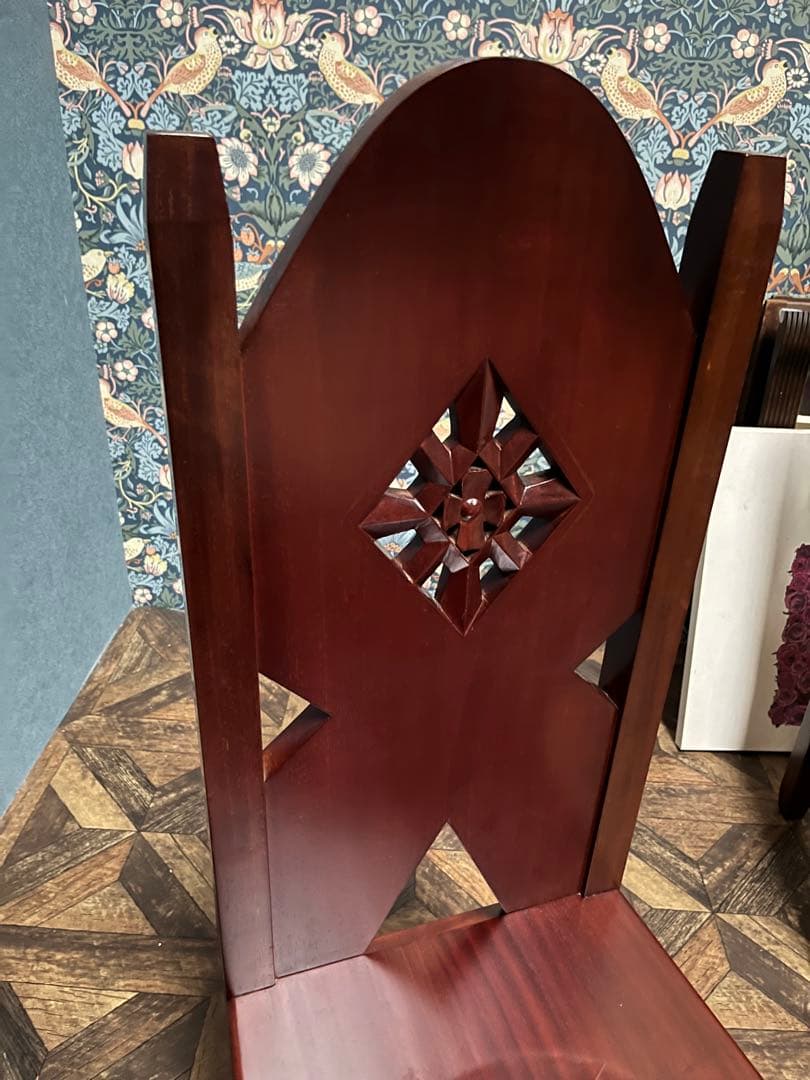 木製 椅子 ② アンティークチェア インテリア クラシック 木彫