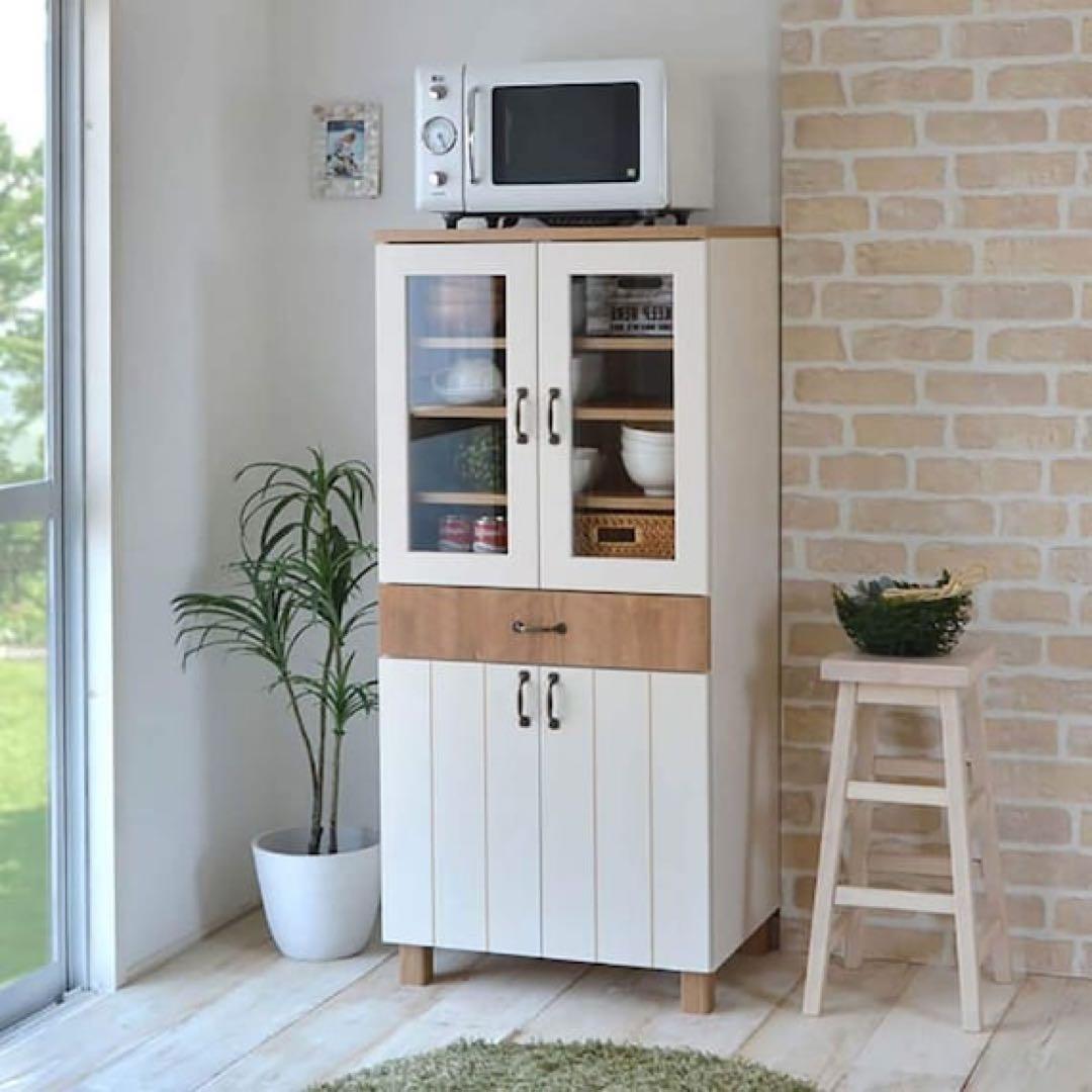 【美品】ニトリ　フレンチカントリー調キャビネット　(キャビネットW131)