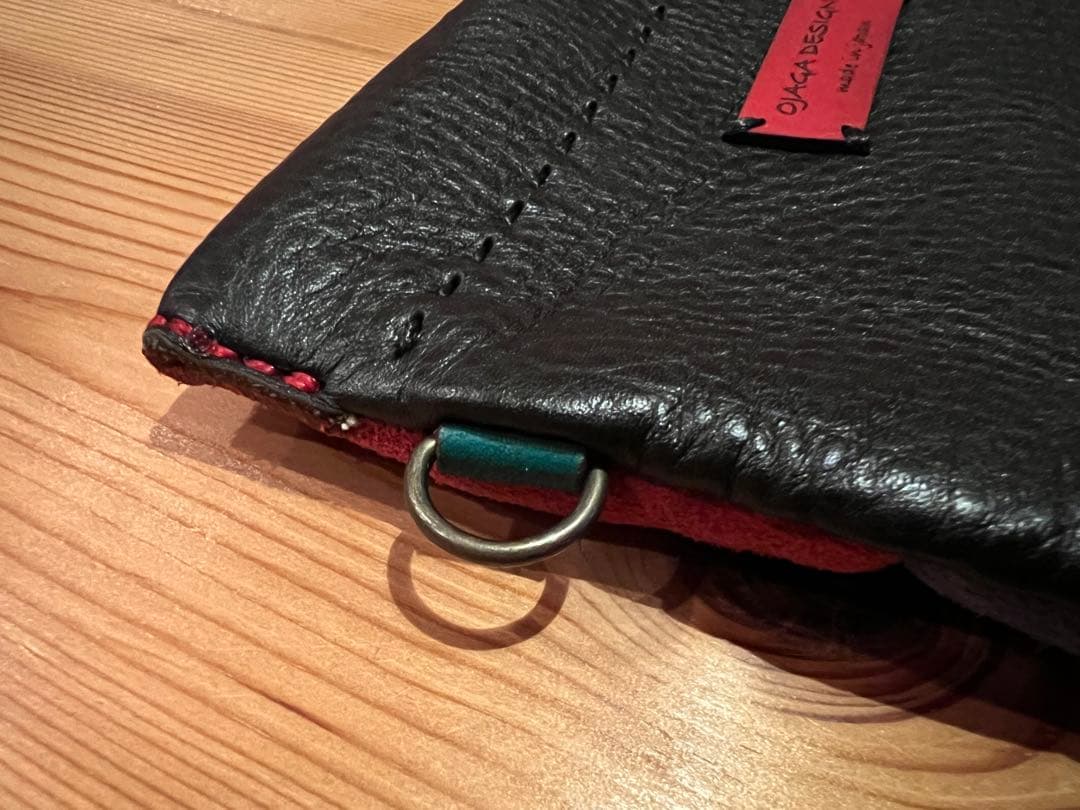 【オジャガデザイン】星と月の刺繍レザーポーチ カラフル【未使用】