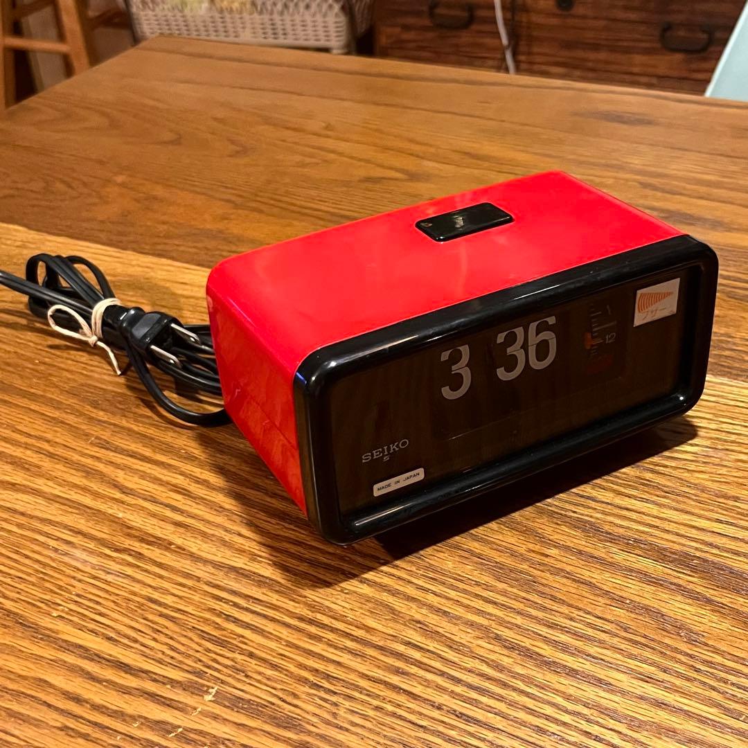 昭和レトロセイコー パタパタ時計 赤SEIKO DP692T 動作確認済アラーム