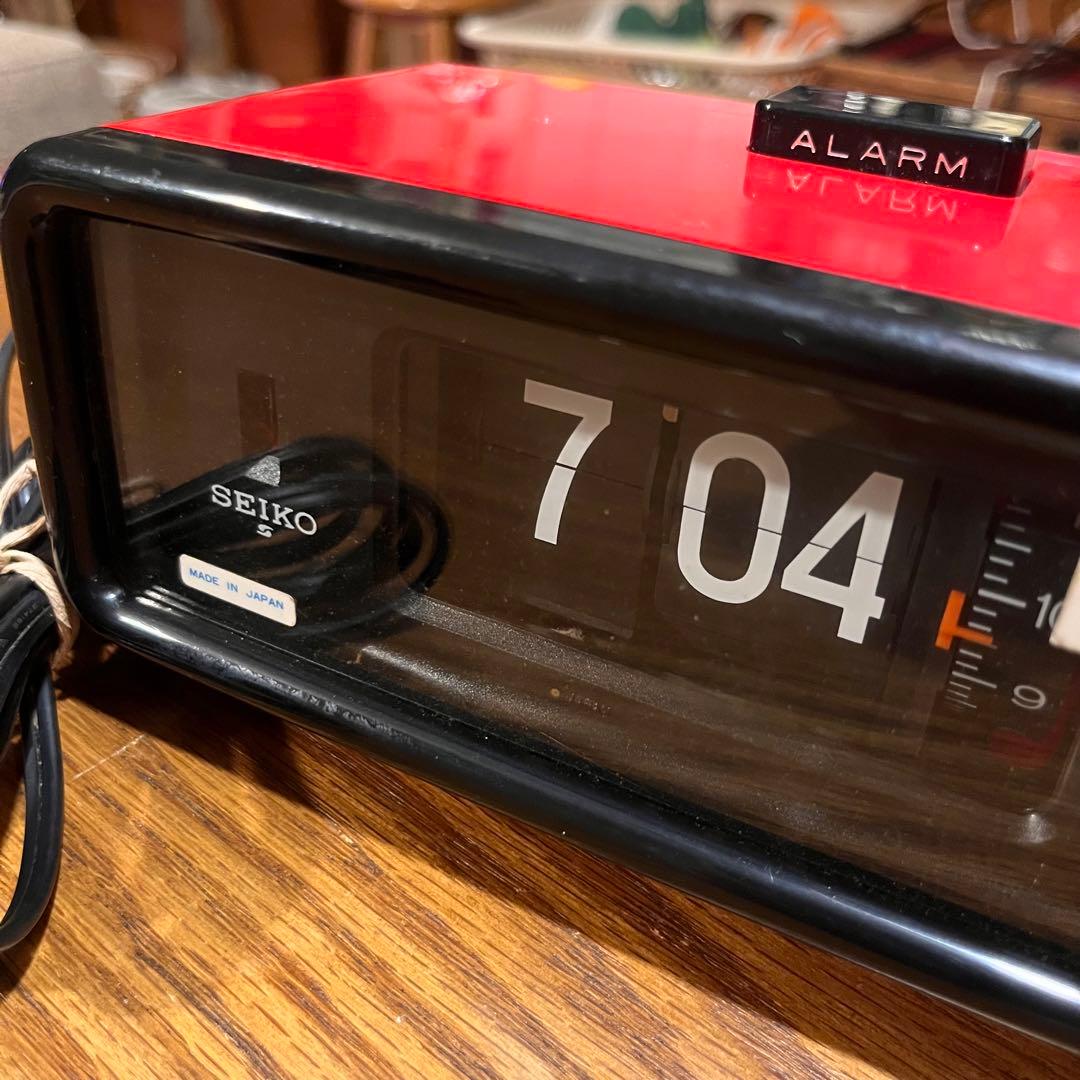 昭和レトロセイコー パタパタ時計 赤SEIKO DP692T 動作確認済アラーム