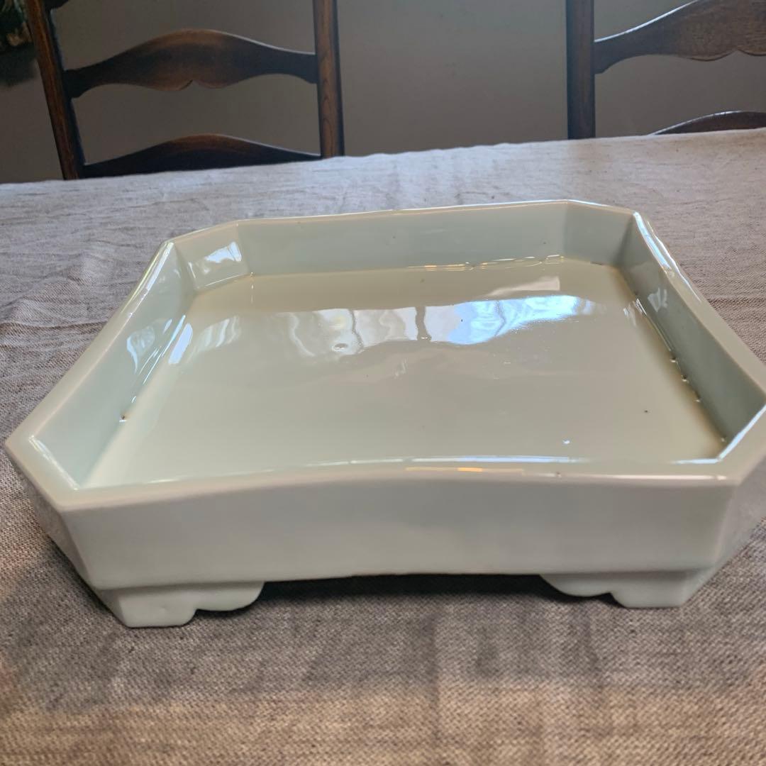 青磁　古い角皿　大皿　四方皿　古伊万里　隅切り角皿　お節料理が華やぎます