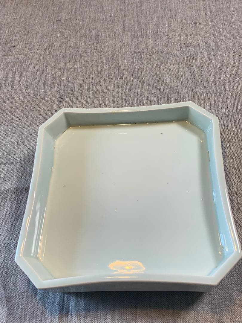 青磁　古い角皿　大皿　四方皿　古伊万里　隅切り角皿　お節料理が華やぎます