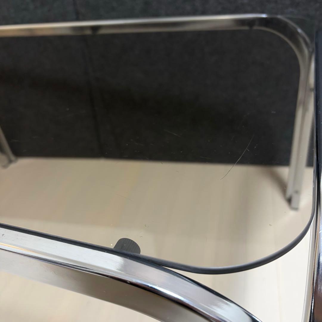 スモーク　ミッドセンチュリー ガラステーブル　センターテーブル　アイアンフレーム