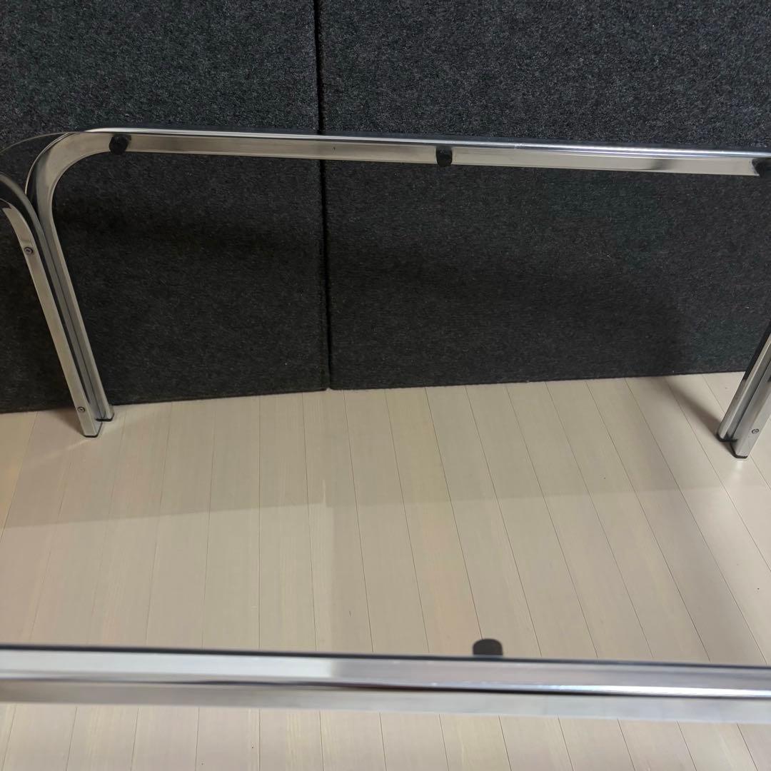 スモーク　ミッドセンチュリー ガラステーブル　センターテーブル　アイアンフレーム