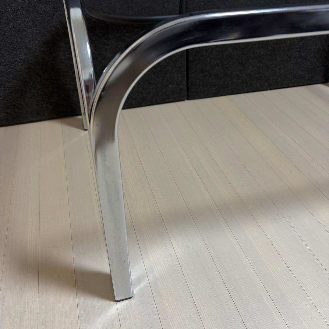 スモーク　ミッドセンチュリー ガラステーブル　センターテーブル　アイアンフレーム