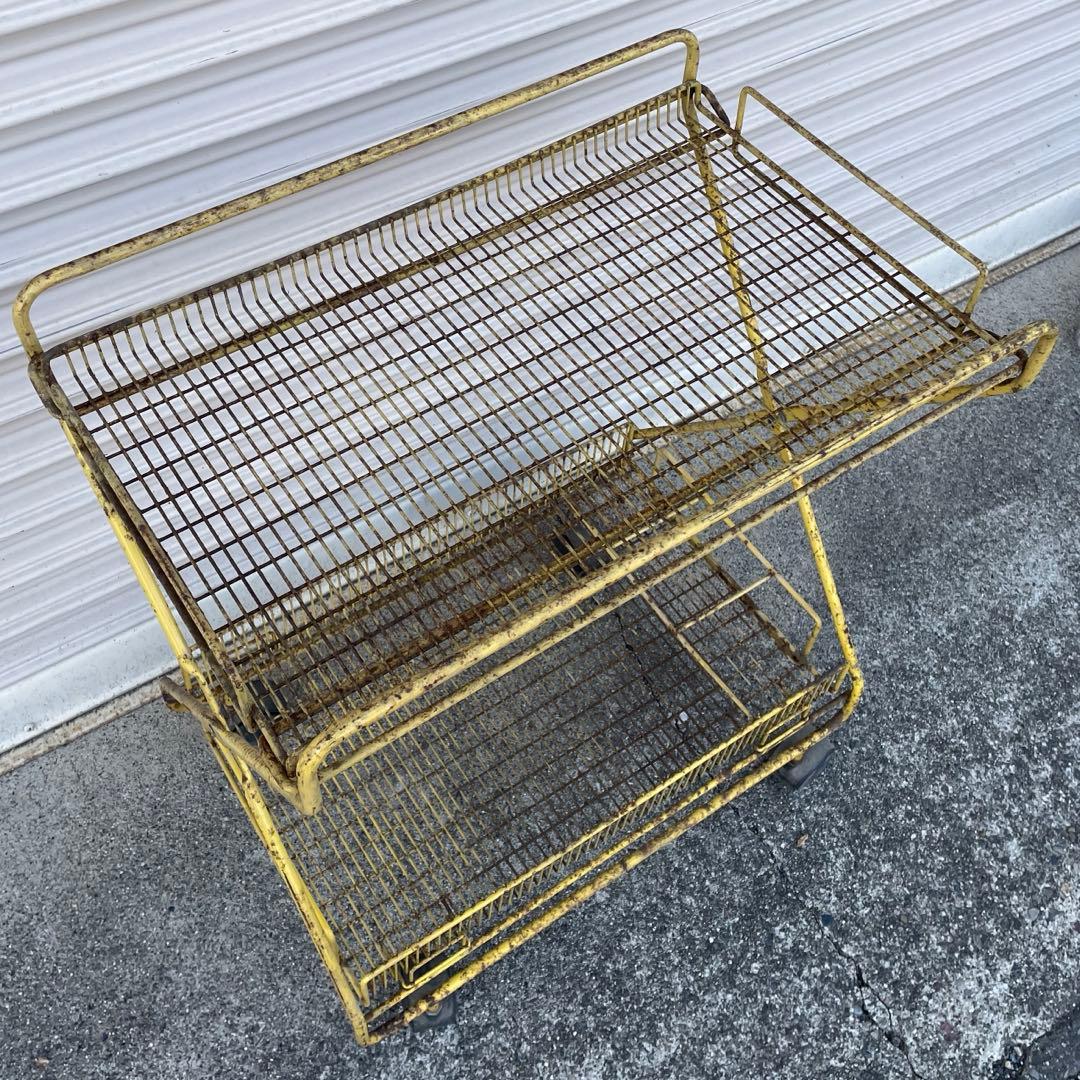 最終価格　昭和レトロ　ワイヤーラック　キャスター付　ガーデニング　シャビーラック