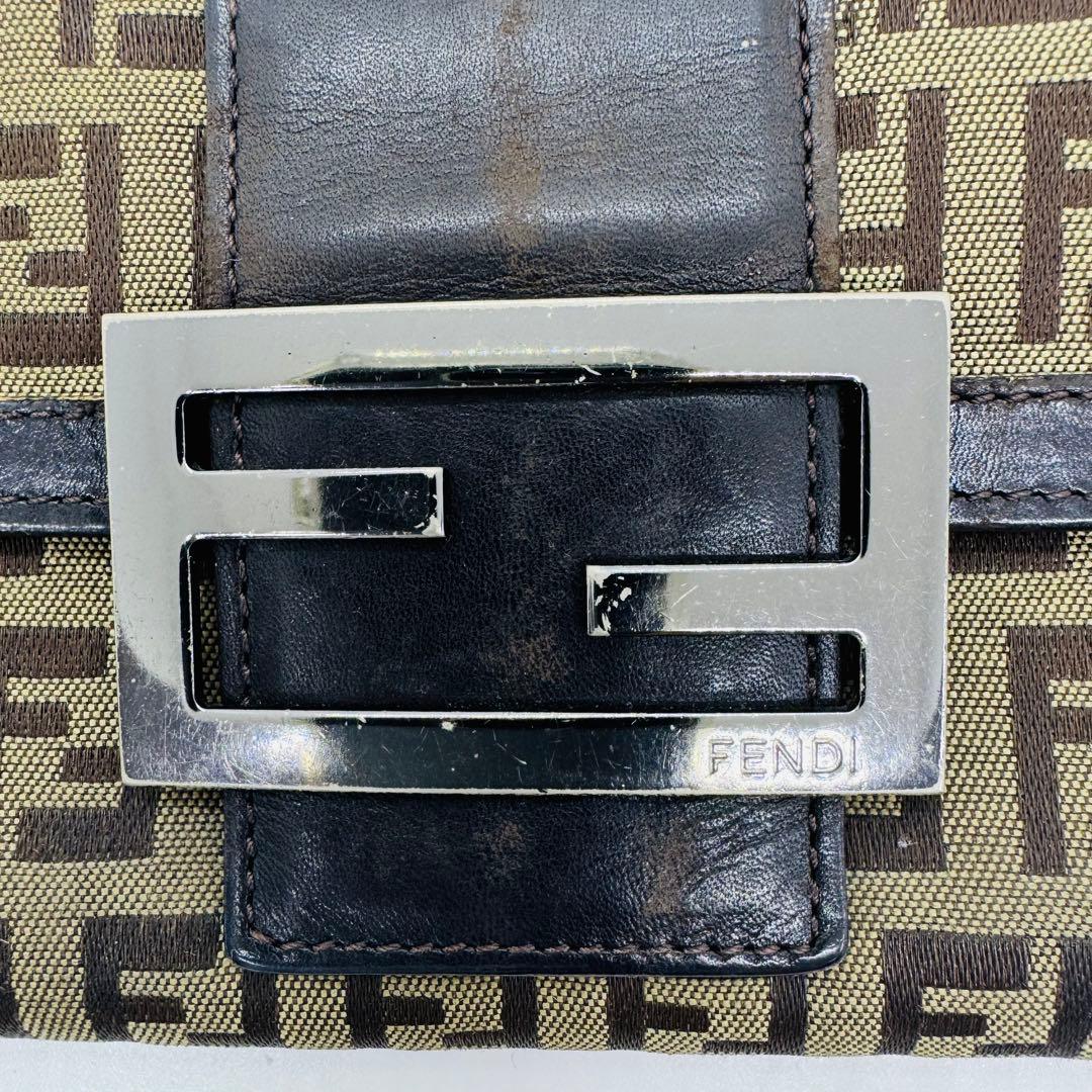 ✨FENDI✨フェンディ✨ズッカ柄✨ブラウン✨シルバー金具✨長財布✨