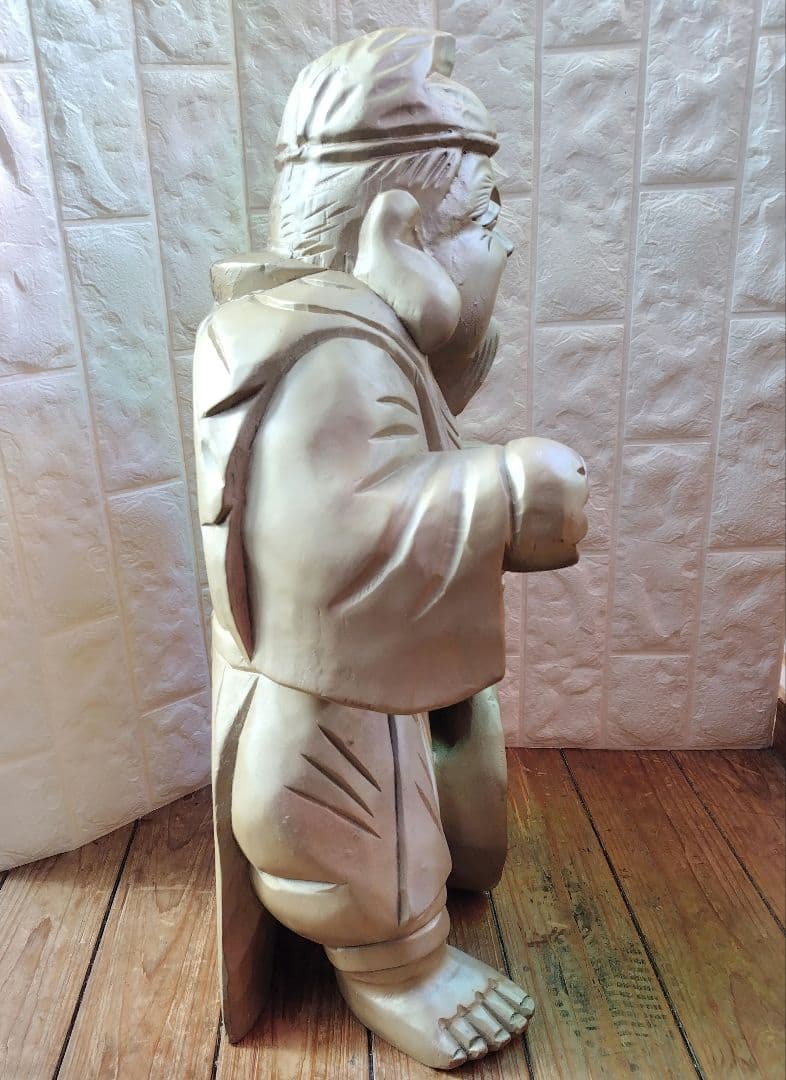 恵比寿 様 木彫り Japanese Wooden Ebisu 彫刻 縁起物