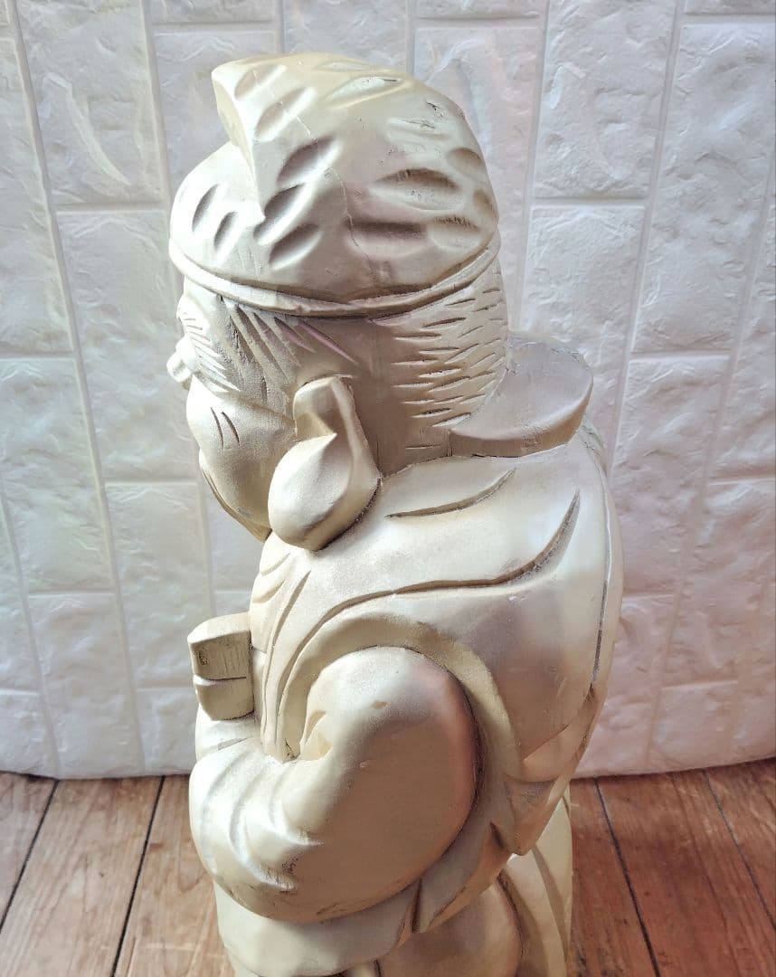 恵比寿 様 木彫り Japanese Wooden Ebisu 彫刻 縁起物