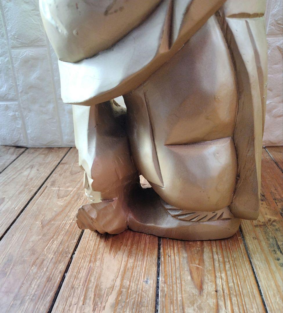 恵比寿 様 木彫り Japanese Wooden Ebisu 彫刻 縁起物