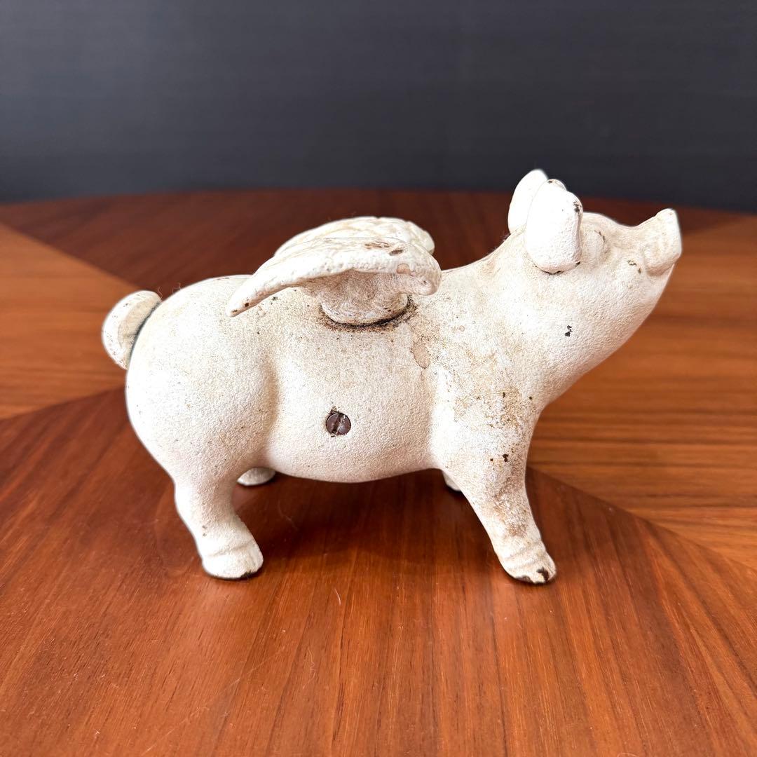 【フランス製】空飛ぶブタの貯金箱 flying piggy bank 鋳鉄