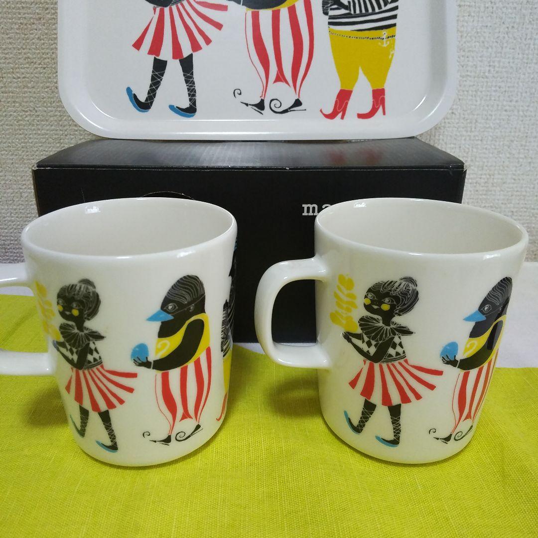 マリメッコ廃盤マグ新品 クルクエ マグ２個&トレイセット
