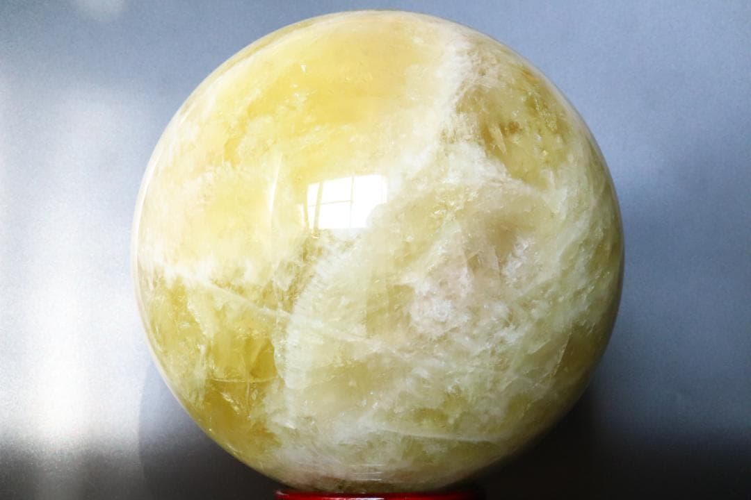 【本物保証】虹入り シトリン 水晶 丸玉 スフィア 9.3kg パワーストーン