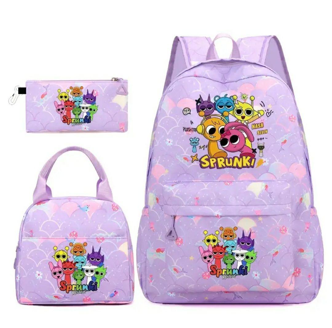 3個セット スプランキーリュックサック - ハンドバッグ 本体色 薄い紫