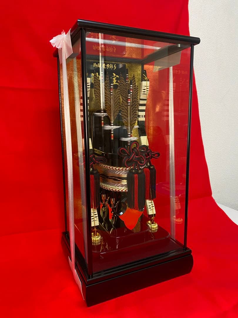 破魔弓　ガラスケース１５号・間口約２６×奥行約２３×高さ約５３㎝