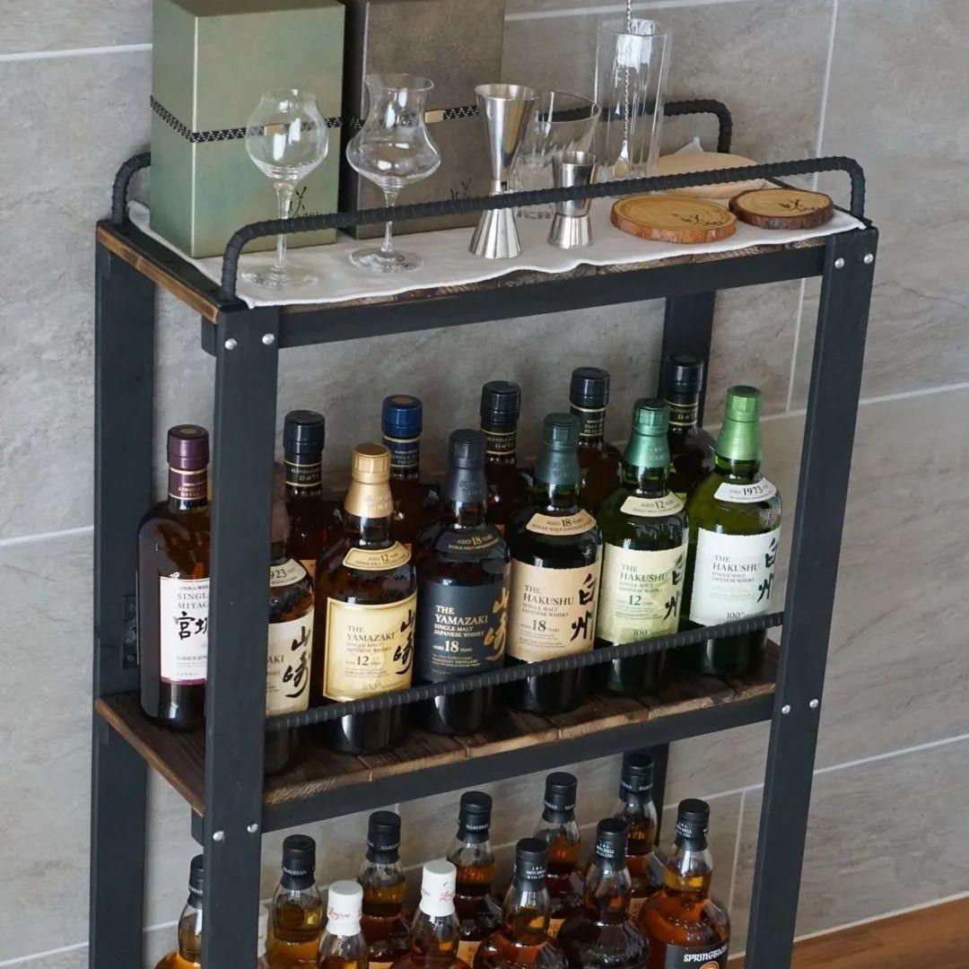 ウィスキーラック　男前インテリア　棚　インダストリアル　収納　お酒　多肉 021