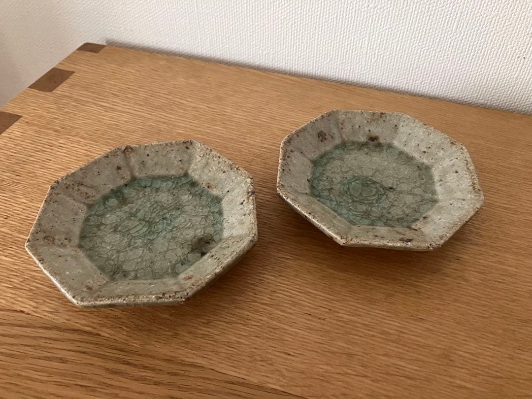 宮城正幸さん（宮城陶器）の青磁釉 八角皿・小 2枚セット - メルカリ