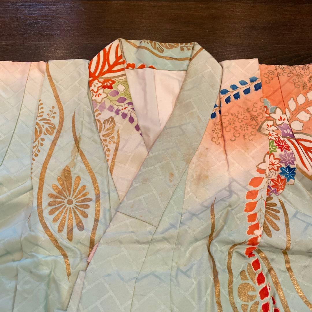 アンティーク 子供 着物 七五三 フルセット 五歳〜七歳 桐の花 正絹 ショール