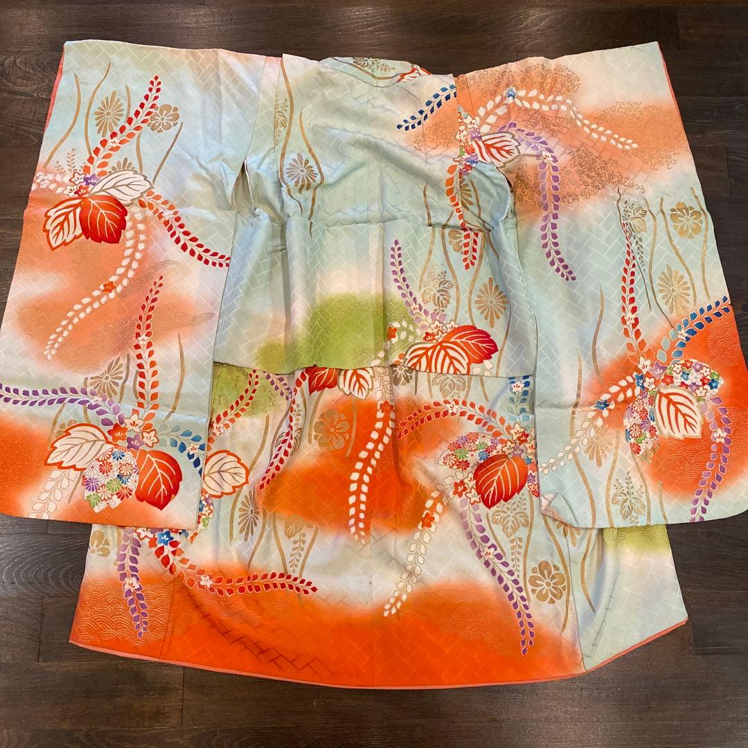アンティーク 子供 着物 七五三 フルセット 五歳〜七歳 桐の花 正絹 ショール