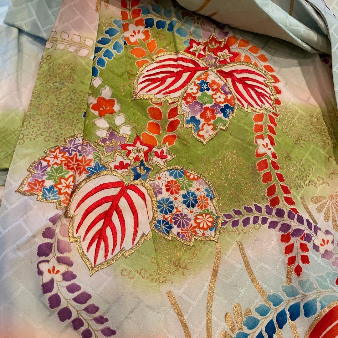 アンティーク 子供 着物 七五三 フルセット 五歳〜七歳 桐の花 正絹 ショール