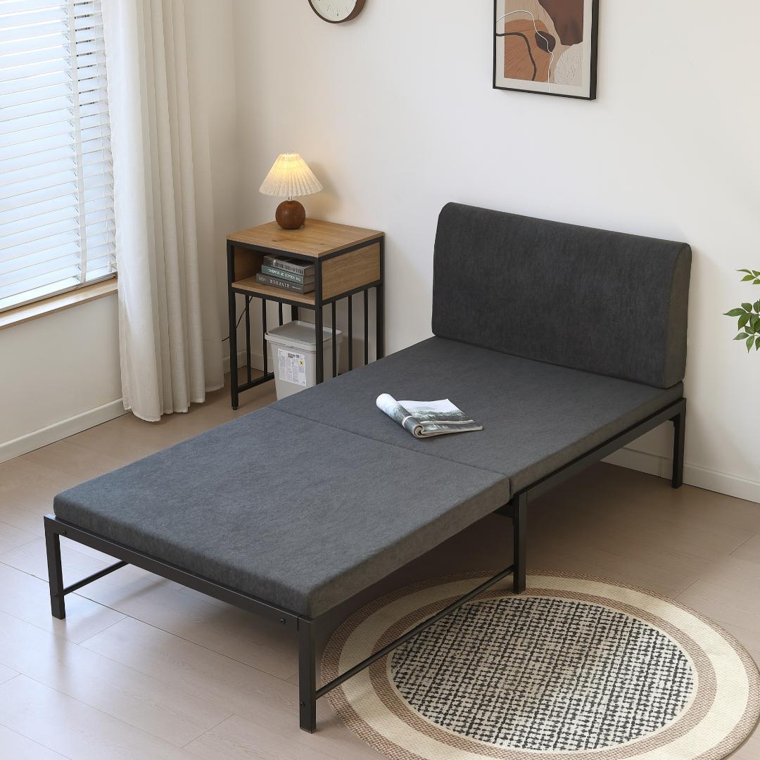 【新品】厚さ5cm分離式マットレス 高反発硬め 二つ折り収納可