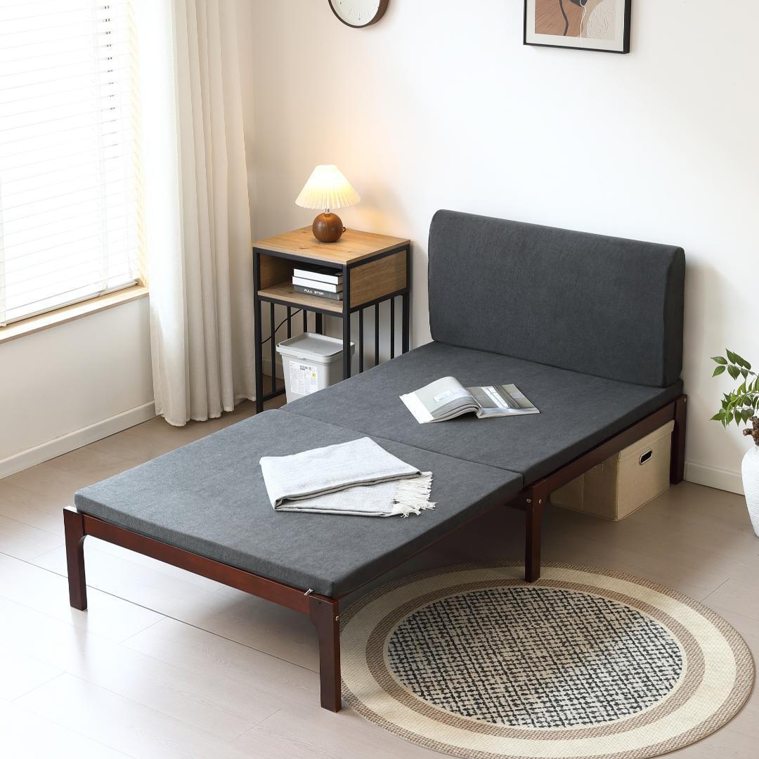 【新品】厚さ5cm分離式マットレス 高反発硬め 二つ折り収納可