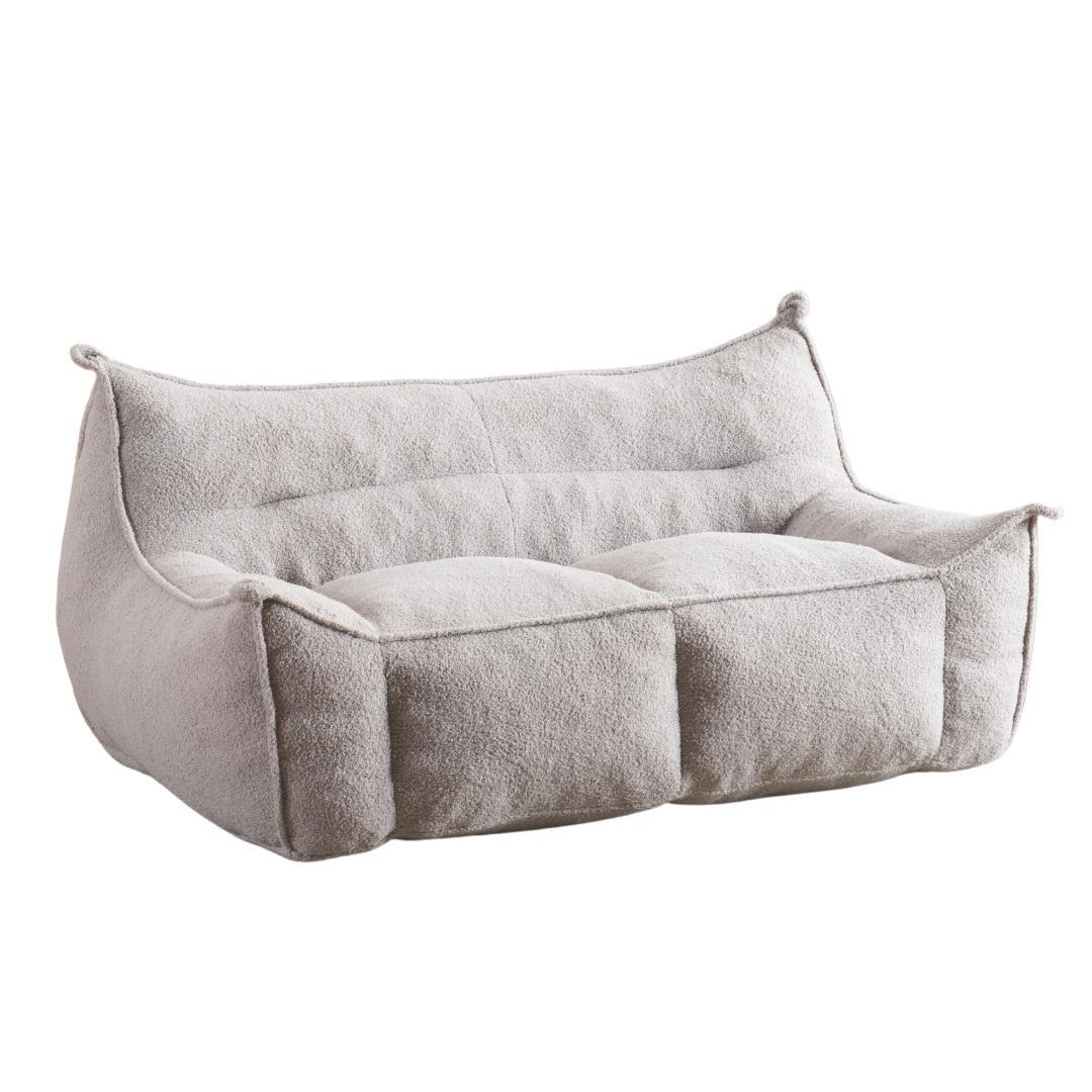 【二人掛けソファ / ライトグレー】圧縮ソファ クッションソファー ふわふわ感