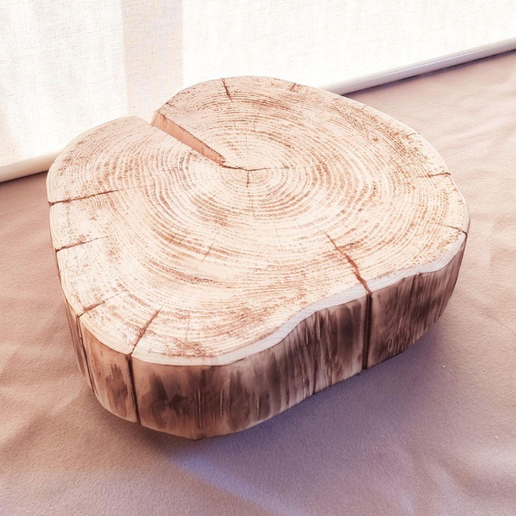 【セール品】天然アロマ 東濃ひのき テーブル 無垢無塗装 オーガニック 炙り