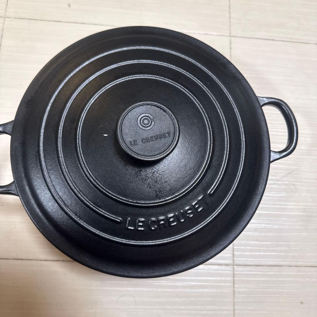 LE CREUSET ブラックミルクパン 24cm 蓋付き