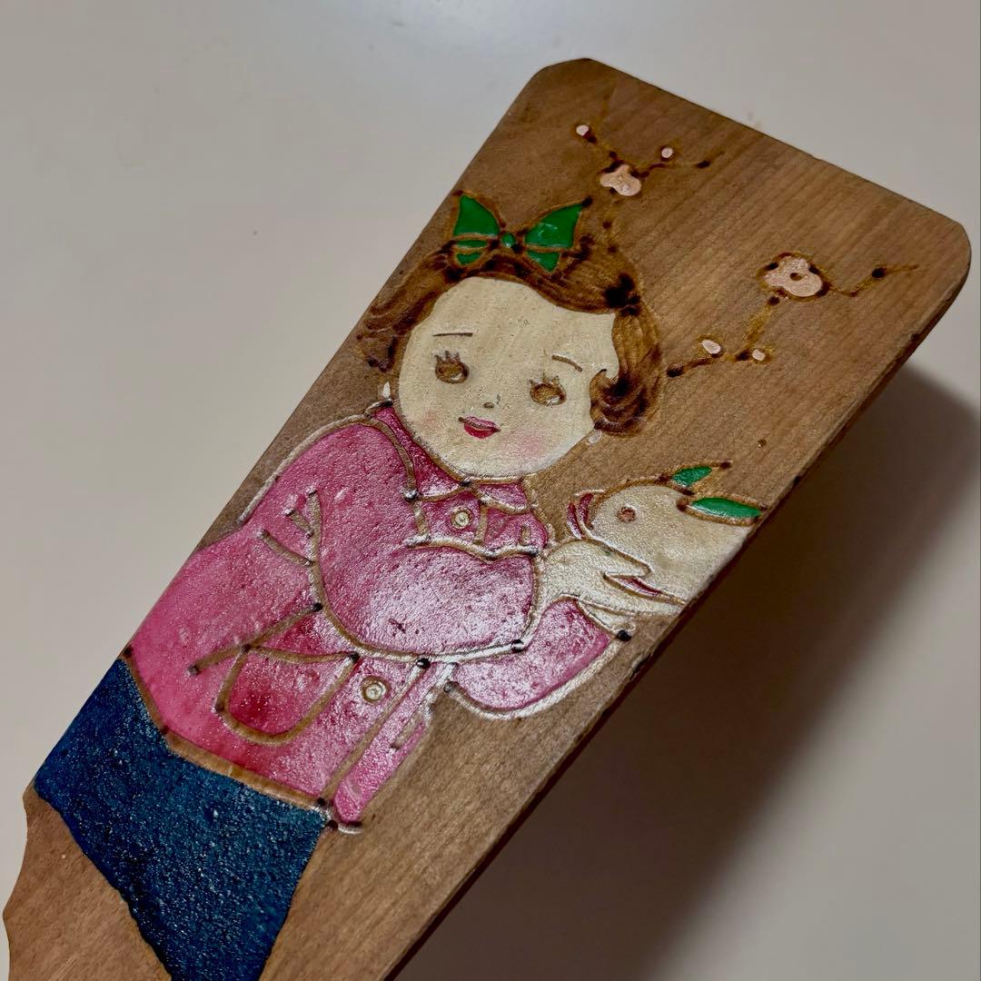 羽子板 少女と雪うさぎ 昭和レトロ - メルカリ