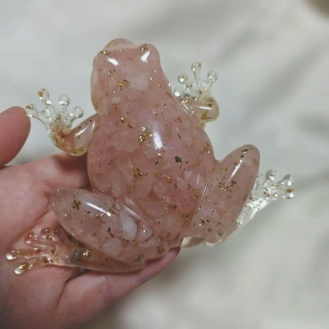 ✨オルゴナイト ローズクォーツ 無事かえる　✨ 若がえる✨縁起ガエル✨
