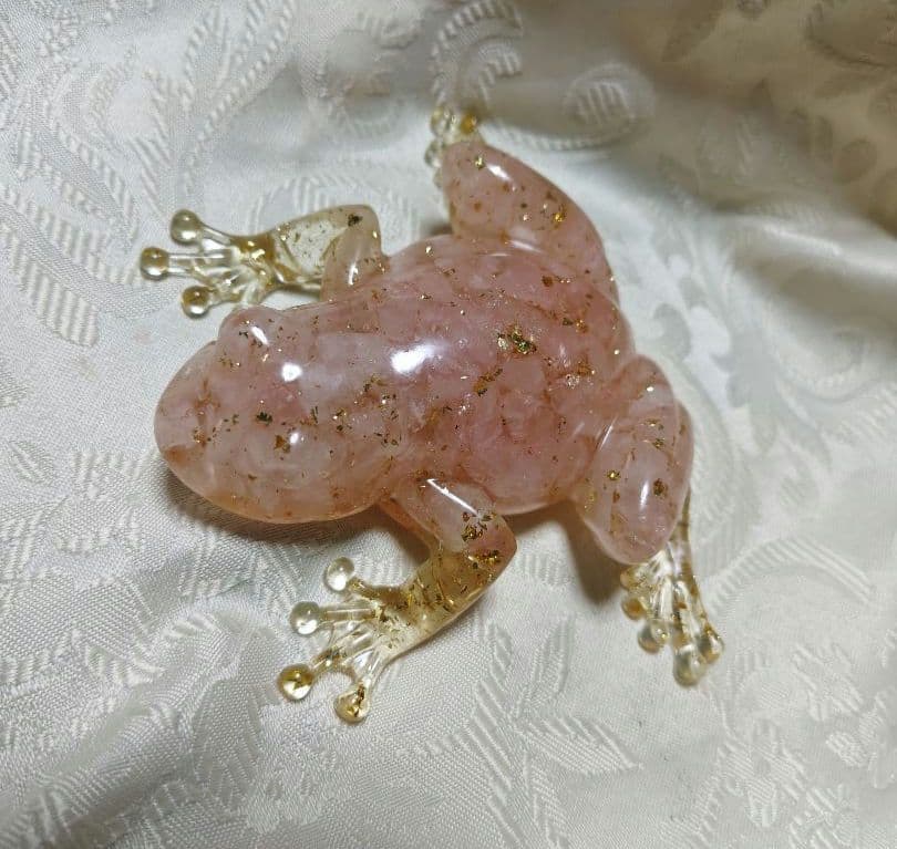 ✨オルゴナイト ローズクォーツ 無事かえる　✨ 若がえる✨縁起ガエル✨