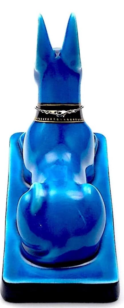 新品　幸兵衛窯 青釉オーナメント アヌビス 古代エジプトの神　犬の置物