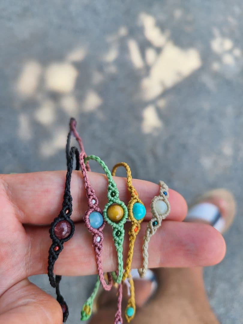 高品質ラリマー　マクラメ編みネックレス　コラボ作品