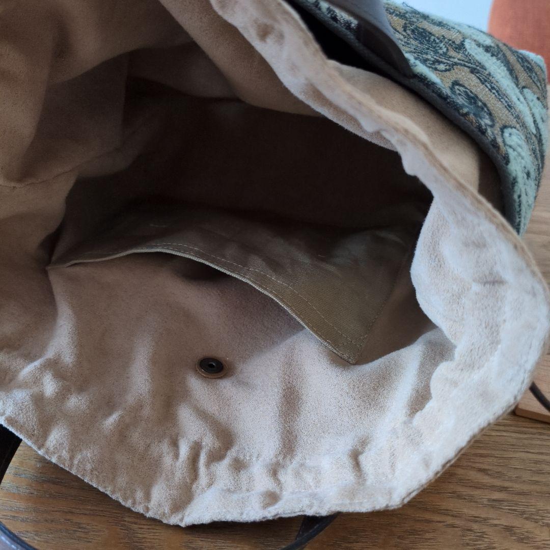 あおりポケットの巾着バッグ＊ミナペルホネン rosy